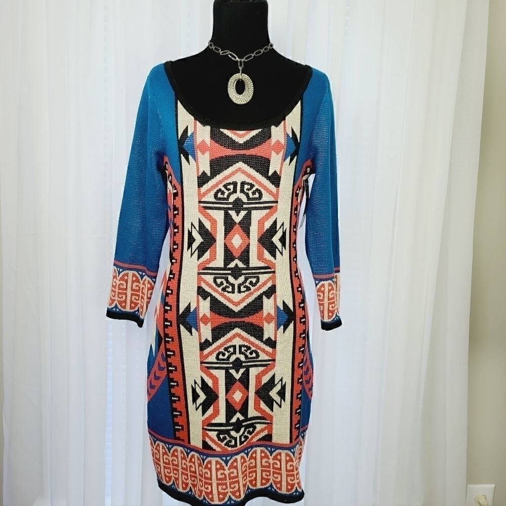 Flying Tomato Aztec Sweater Dress